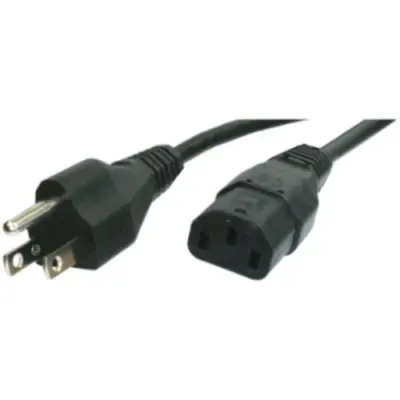 Power cord, North America, plug type B, straight on C13 socket, straight, SJT 3 x AWG 18, black, 2.5 m, 498G-SJT3X18AWG-C13/2,50M SW9005 - 1