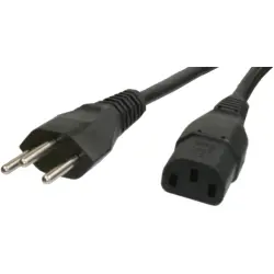 Power cord, Switzerland, plug type J, straight on C13 socket, straight, H05VV-F3G1.0 mm², black, 2.5 m, 12G-H05VVF3G100-C13/2,50M SW9005