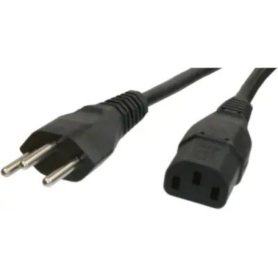 Power cord, Switzerland, plug type J, straight on C13 socket, straight, H05VV-F3G1.0 mm², black, 2.5 m, 12G-H05VVF3G100-C13/2,50M SW9005 - 1
