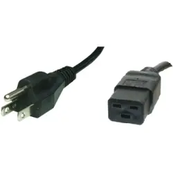 Power cord, Japan, plug type B, straight on C19 socket, straight, HVCTF 3x2.0 mm², black, 2.5 m, 498GJTW-CNS HVCTF3X200-C19/2,50M SW9005