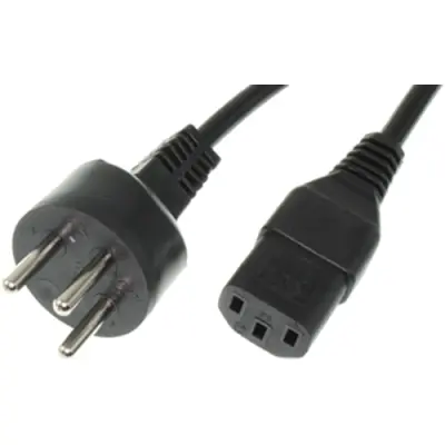 Power cord, Israel, plug type H, straight on C13 socket, straight, H05VV-F3G1.0 mm², black, 2.5 m, IL/3G-H05VVF3G100-C13/2,50M SW9005 - 1