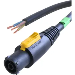 Power cord, International, powerCON socket, straight on open end, H07RN-F3G1.5 mm², black, 5 m, NKPF-NC-B-5