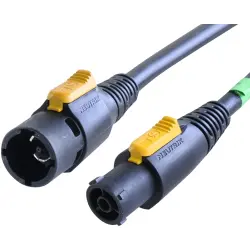 Power cord, International, powerCON plug, straight on powerCON socket, straight, H07RN-F3G1.5 mm², black, 1 m, NKPF-M-A-1
