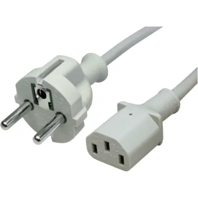 Power cord, Europe, plug type E + F, straight on C13 socket, straight, H05VV-F3G0.75 mm², gray, 1 m, NEUSD3SW10G - 1