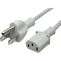 Power cord, Japan, plug type B, straight on C13 socket, straight, VCTF 3x0.75 mm², gray, 2 m, NJSSD3SW20G