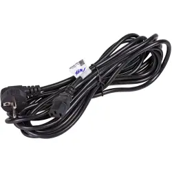 Power cord, Europe, plug type E + F, straight on C13 socket, straight, H05VV-F3G0.75 mm², black, 5 m, AK-PC-05A