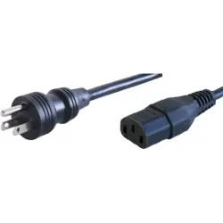 Power cord, North America, plug type B, straight on C13 socket, straight, SJT 3 x AWG 14, black, 2.5 m, N5/15-SJT3X14AWG-C13M/2,50M SW9005