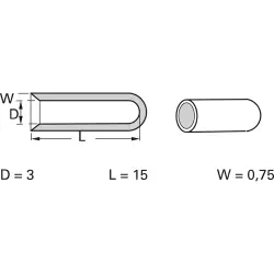 Insulating cap, inside Ø 3 mm, L 15 mm, transparent, PVC, -35 to 85 °C, DERAY-IOK 3X15/0,75 TRANSPARENT, package with 100 pieces