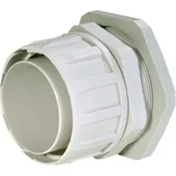 Straight hose screw fitting, M32, 27 mm, PP, IP54, gray, (L) 52 mm, 167-00534