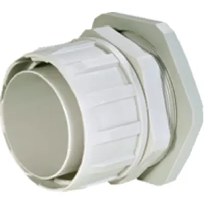 Straight hose screw fitting, M32, 27 mm, PP, IP54, gray, (L) 52 mm, 167-00534 - 1