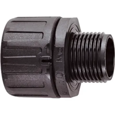 Straight hose screw fitting, M32, 28 mm, PA, IP66, black, (L) 49 mm, 166-21005 - 1
