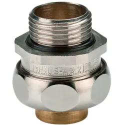 Hose screw fitting, M16, brass, nickel-plated, IP40, silver, (L) 33 mm, 15010327016