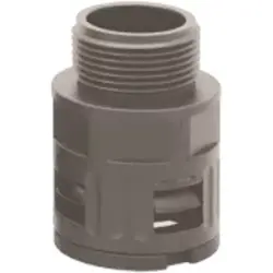 Straight hose screw fitting, M32, 29 mm, PA, IP68, gray, (L) 15 mm, 904862