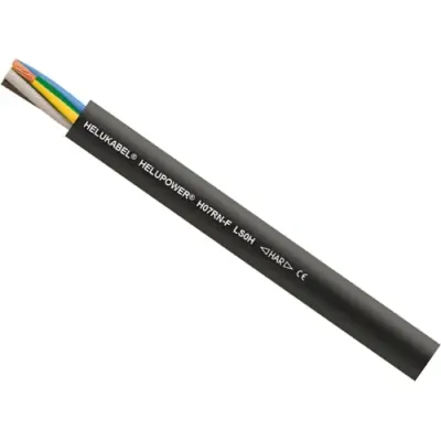 Rubber connection cable HELUPOWER H07RN-F LS0H 5 G 1.5 mm², AWG 16, unshielded, black, 30797 - 1