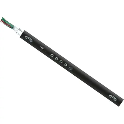 Telephone cable, 4-wire, A-2Y(L)2Y, 2 x 2 x 0.8 mm, black, PE, 34130 - 1