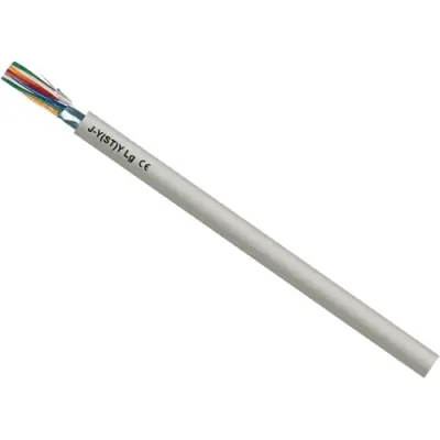 Telephone cable, 8-wire, J-Y(ST)Y, 4 x 2 x 0.8 mm, gray, PVC, 33020 - 1