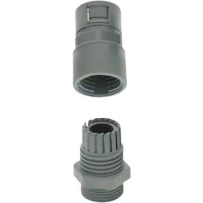 Corrugated pipe fitting, M16, 12 mm, PA, IP65, gray, (L) 7.5 mm, 903460 - 1