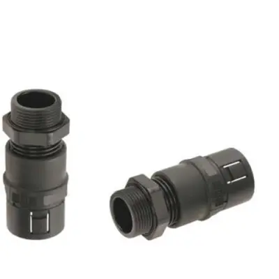 Corrugated pipe fitting, M20, 17 mm, PA, IP65, black, (L) 8.5 mm, 903468 - 1