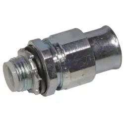 Straight hose screw fitting, NPT 1/2", steel, galvanized, IP67, silver, (L) 15 mm, 904907