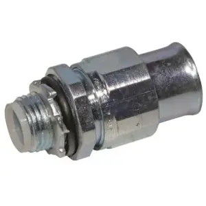 Straight hose screw fitting, NPT 1/2", steel, galvanized, IP67, silver, (L) 15 mm, 904907 - 1