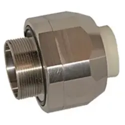 Straight hose screw fitting, M63, stainless steel, IP67, silver, (L) 19 mm, 905063