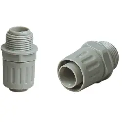 Straight hose screw fitting, PG48, PP, IP54, gray, (L) 15 mm, 90729