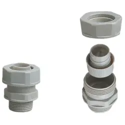 Straight hose screw fitting, M25, PP, IP54, gray, 97598