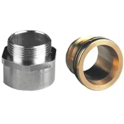 Straight hose screw fitting, PG7, spring steel/brass, nickel-plated, IP40, silver, 93600