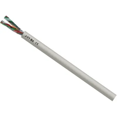 Telephone cable, 4-wire, J-YY Bd, 2 x 2 x 0.6 mm, gray, PVC, 33100 - 1