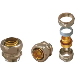 Straight hose screw fitting, M50, brass, nickel-plated, IP65, metal, 98255