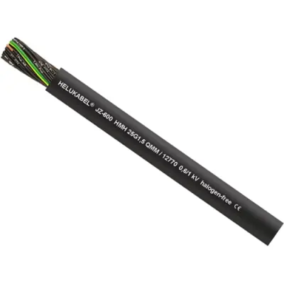 Polymer connection cable JZ-600 HMH 7 G 0.75 mm², AWG 19, unshielded, black, 12742 - 1