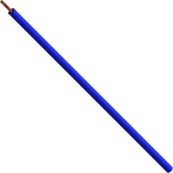 Silicone-switching strand, extremely flexible, halogen free, Cableline, 1.0 mm², 511 x 0.05 mm, blue, outer Ø 3.9 mm, 61.7607-10023