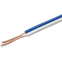 Ribbon cable, separable, 2-wire, 0.14 mm², unshielded, white/blue, BYB-5-94F3933, package with 100 meters