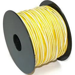 Ribbon cable, separable, 2-wire, 0.14 mm², unshielded, white/yellow, BYB-5-94F3934, package with 100 meters