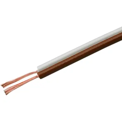 Ribbon cable, separable, 2-wire, 0.14 mm², unshielded, white/brown, BYB-5-94F3935, package with 100 meters - 1