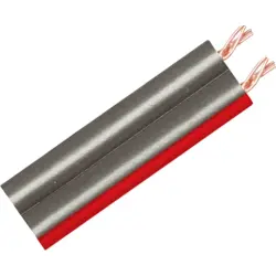 Speaker cable, red wire marking, 2-wire, 0.75 mm², unshielded, gray/red, BYB-5-94F707