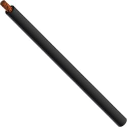 Silicone-switching strand, highly flexible, halogen free, Cableline, 25 mm², 6384 x 0.07 mm, black, outer Ø 11.8 mm, 61.7615-10021
