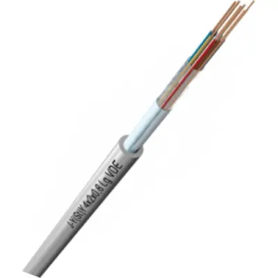Telephone cable, 4-wire, J-Y(ST)Y, 2 x 2 x 0.8 mm, gray, PVC, J-Y(ST)Y 2X2X0,8 - 1
