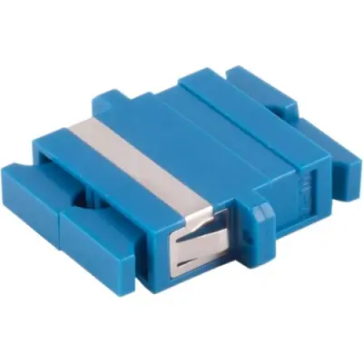 FO connector, SC duplex socket to SC duplex socket, OS1/OS2, singlemode, ceramic, blue, BYB-4-98F2115 - 1
