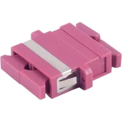 FO connector, SC duplex socket to SC duplex socket, OM4, multimode, ceramic, purple, BYB-4-98F2118