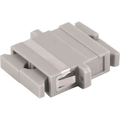 FO connector, SC duplex socket to SC duplex socket, OM1/OM2, multimode, ceramic, beige, BYB-4-98F2119 - 1