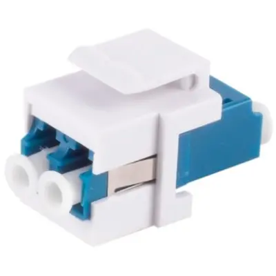 FO connector, LC duplex socket to LC duplex socket, OS1/OS2, singlemode, ceramic, blue, BYB-4-98F2120 - 1