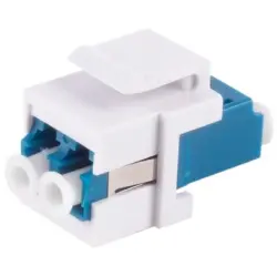 FO connector, LC duplex socket to LC duplex socket, OS1/OS2, singlemode, ceramic, blue, BYB-4-98F2120