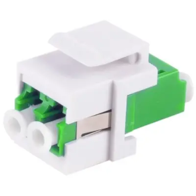 FO connector, LC duplex socket to LC duplex socket, OS1/OS2, singlemode, ceramic, green, BYB-4-98F2121 - 1