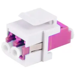 FO connector, LC duplex socket to LC duplex socket, OM4, multimode, ceramic, purple, BYB-4-98F2123