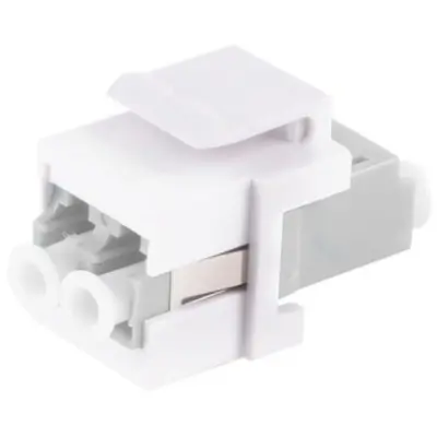 FO connector, LC duplex socket to LC duplex socket, OM1/OM2, multimode, ceramic, beige, BYB-4-98F2124 - 1