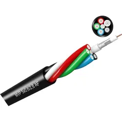 Multi-video cable MVP-PVC 3x0.6/2.8 mm AF, black