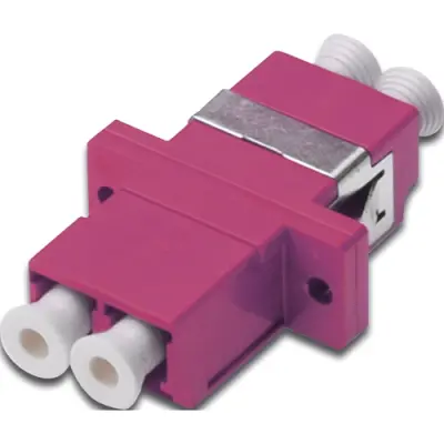 FO jack, LC/LC duplex, OM4, multimode, ceramic, purple, DN-96019-2 - 1