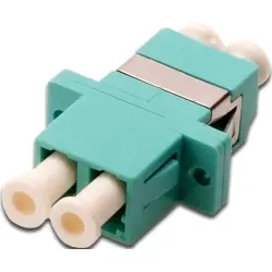 FO jack, LC/LC duplex, OM3, multimode, ceramic, aquamarine, DN-96009-2