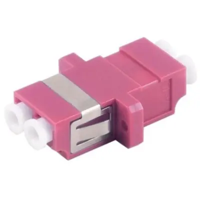 FO connector, LC socket to LC socket, OM4, multimode, ceramic, purple, BS07-60013 - 1